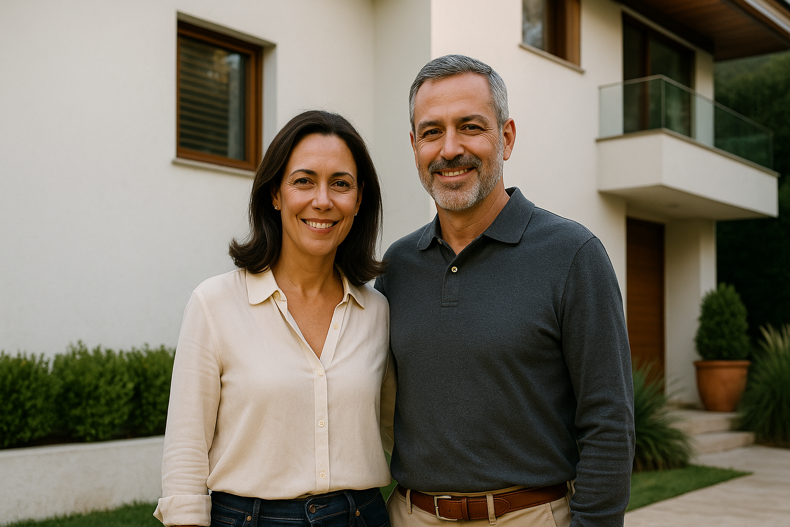 Casal de clientes satisfeitos